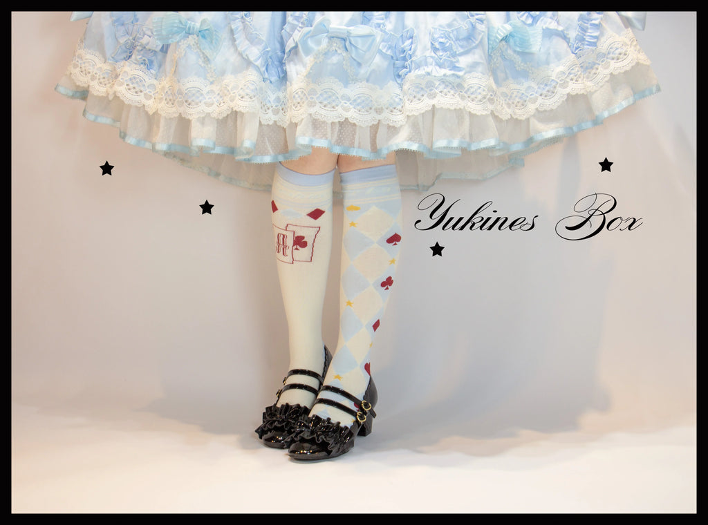 Daily Lolita Cotton Asymmetric Print Socks - image 14