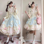 Dreamy Macaron - Sweet Lolita JSK Dress Solid Color Shirt - image 8