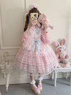 Spring Awakening - Sweet Lolita JSK and Princess-Sleeved Shirt with Lace Detail and Accessories - image 1