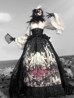 Plus Size Gothic Lolita Fishbone Waist Cincher, Layered Tulle - image 3