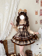 Caramel Cocoa - Sweet Lolita JSK Plaid Design Autumn and Winter Dress - image 2