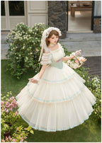 Sea Salt Soda - Classic Lolita Adjustable Corset JSK Dress, Tiered Tulle Hem - image 17