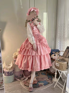 Cotton Gothic Lolita Long JSK, Drawn-up Hem - image 30