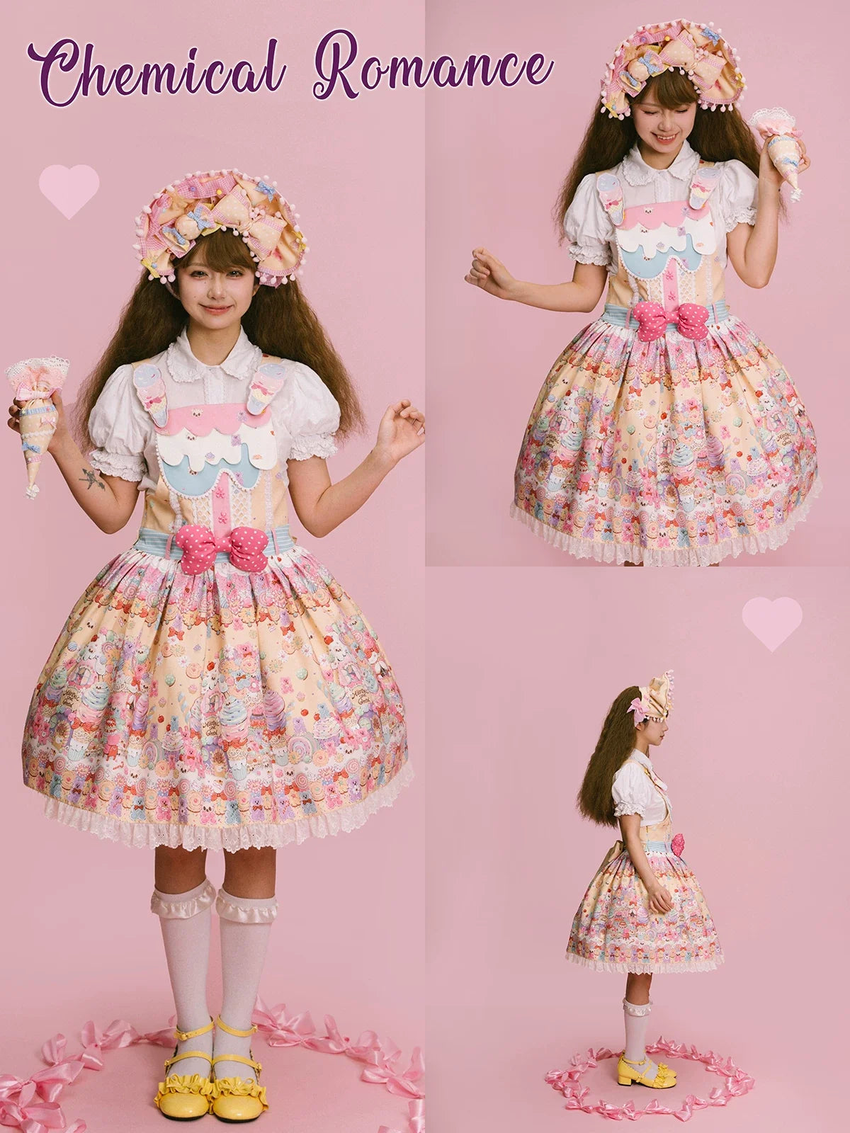 Sweet Candy House Yellow Unicorn Print Sweet Lolita Suspender JSK - image 10