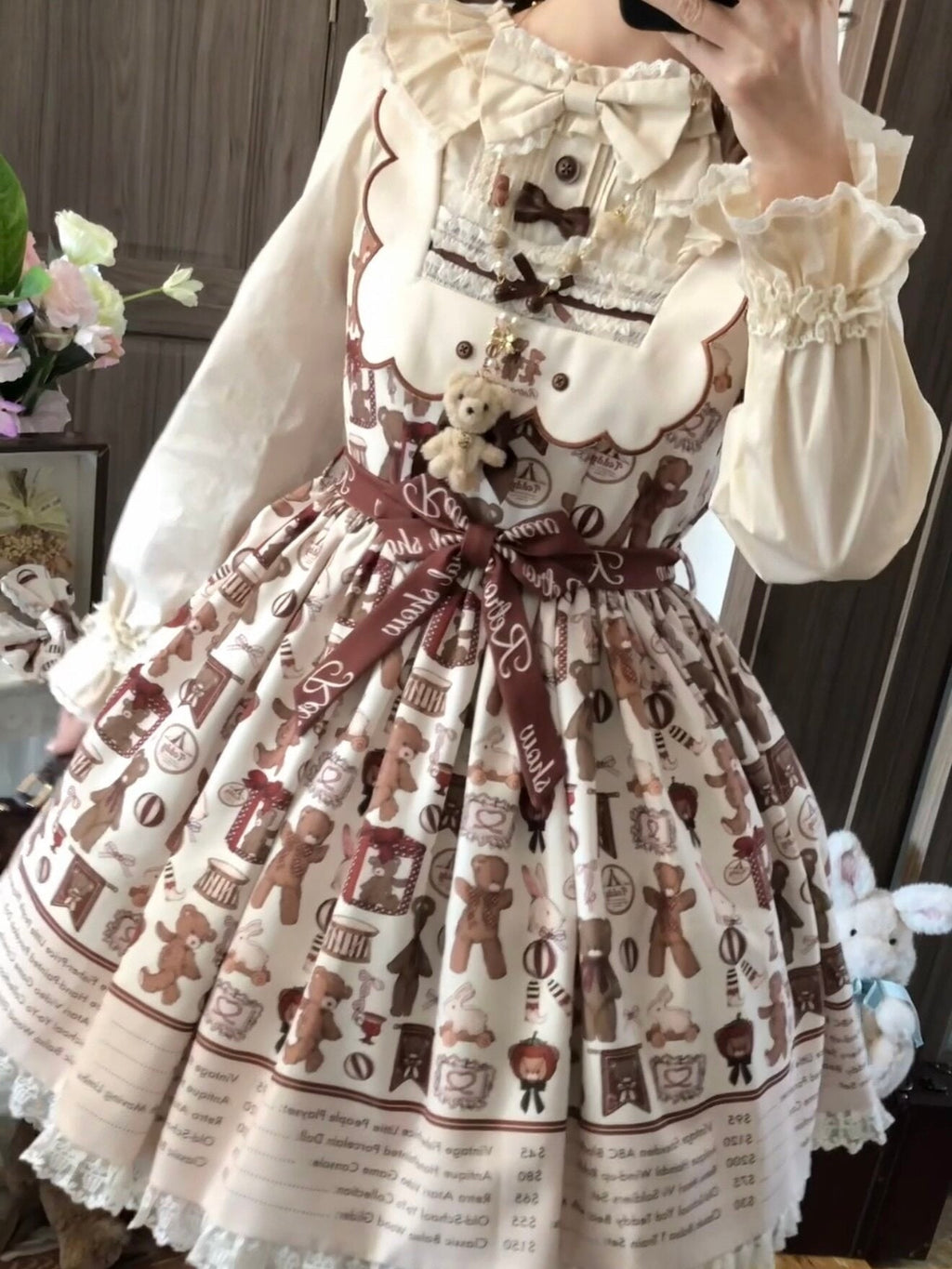 Teddy Bear Daily News Sweet Vintage Lolita Dress JSK and OP Series and Accessories - image 2