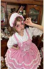 Plaid Baileys - Pink Plaid Old School Lolita JSK Dress - image 25