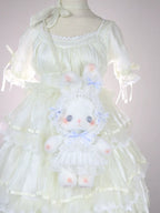 Posable Plush Bunny Lolita Bag with Detachable Pearl Chains - image 3