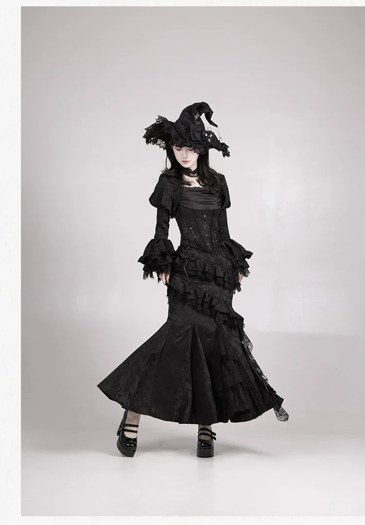 Twilight Witch-Inspired Black Gothic Lolita Skirt Set - image 23