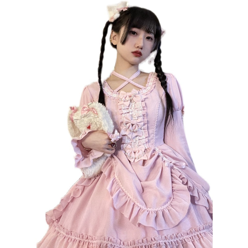 Black Lolita Doll OP/JSK with Adjustable Elasticity - image 4