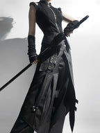 Nightblade Black Ouji Lolita Apron Pants Suit - image 1