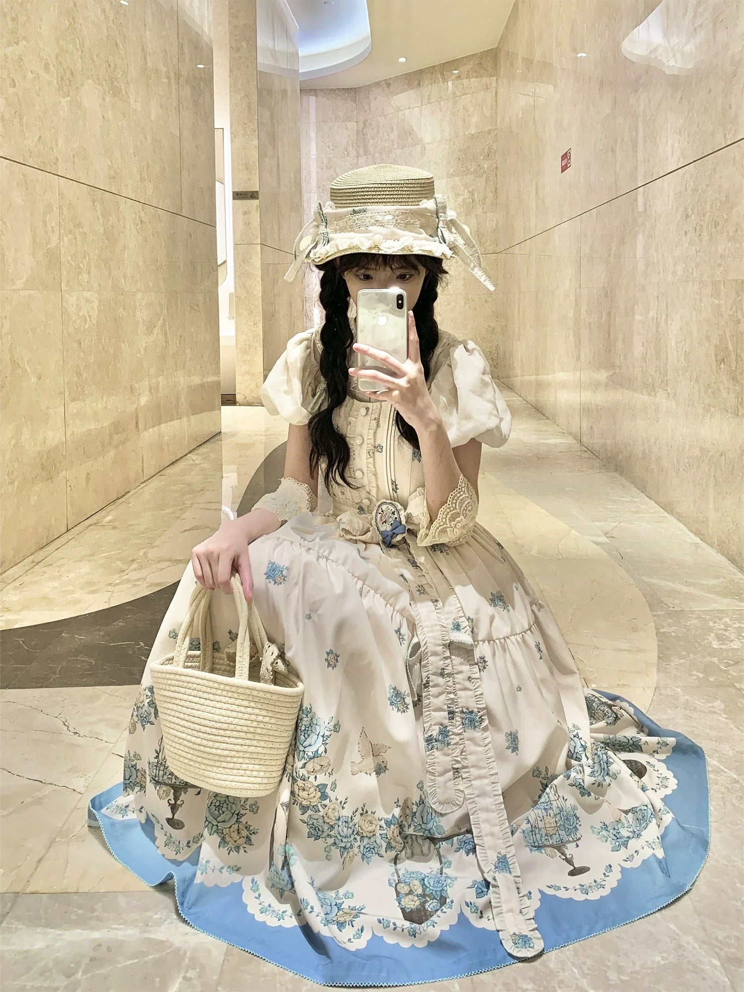 Floral and Bird Series - Classic Lolita JSK Dress, Floral Print - image 43