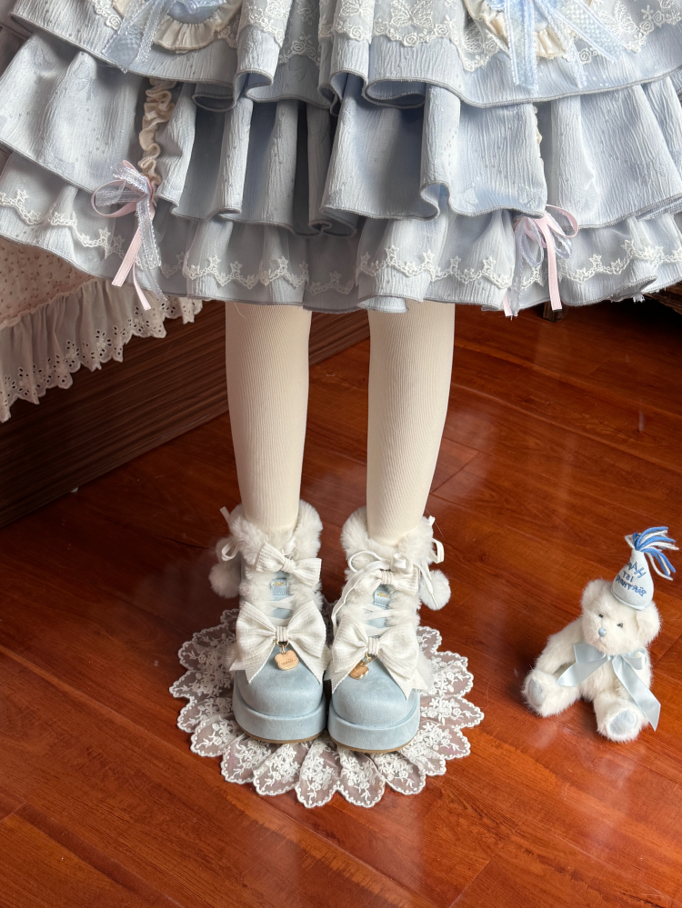 Warm - Winter Sweet Lolita Snow Boots Thick Sole Fleece Shoes - image 15