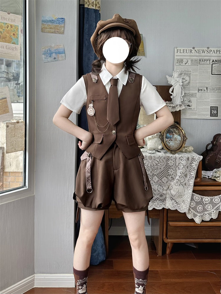 Ouji Lolita Brown Short Set - image 14