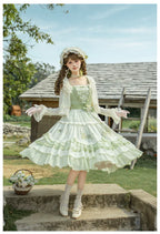 Green Grape - Embroidered Country Lolita OP Dress, Tiered JSK and Accessories - image 21