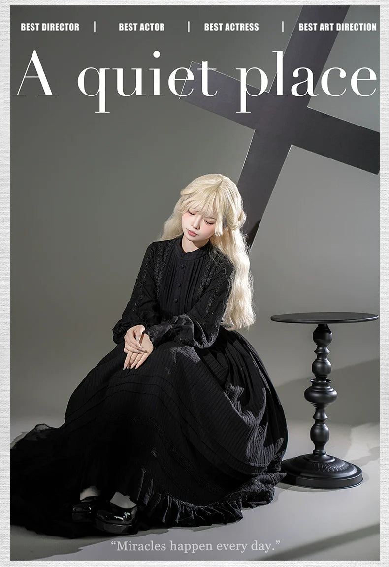 A Quiet Place - Nun Style Gothic Lolita OP Dress - image 8