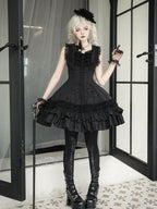 Six-Panel Gothic Lolita JSK Dress with Tiered Ruffles - image 5