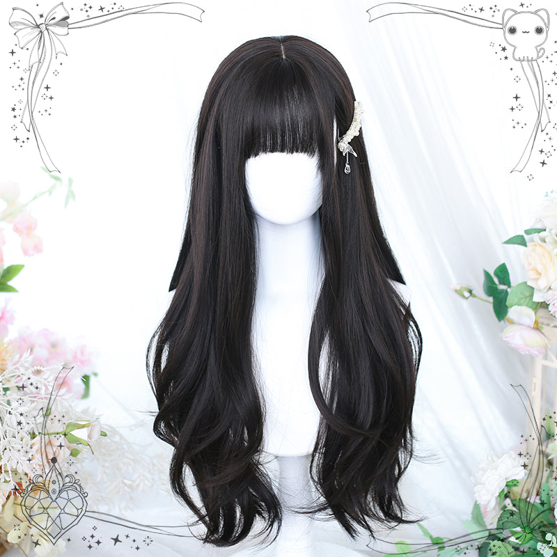 Lolita Long Curly Natural Cold Brown Wig - image 2