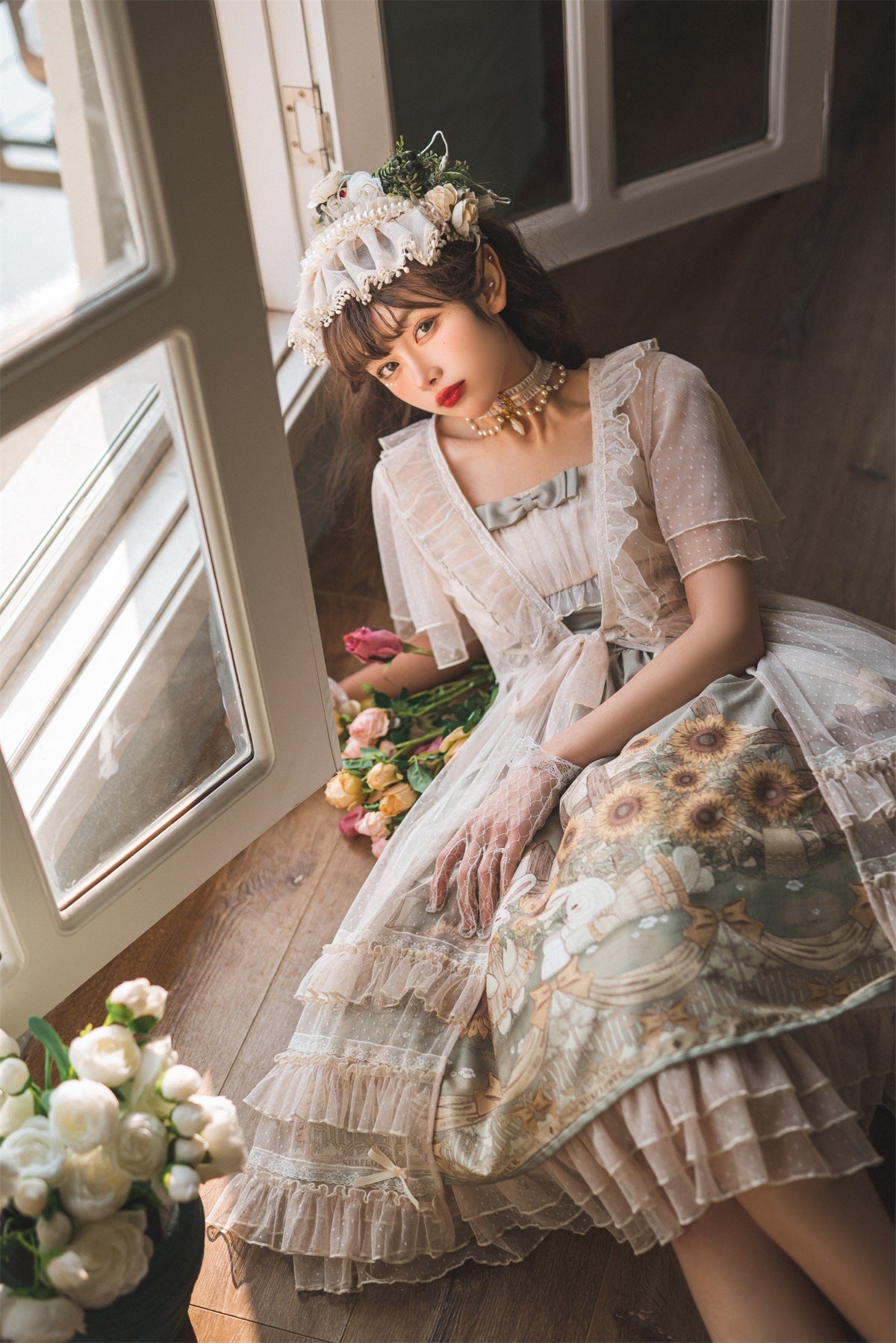 Flower and Letter - Classic Lolita JSK Dress - image 6