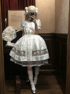 Ghost Orchid - Gothic Lolita OP Dress, Embroidered Cross - image 32