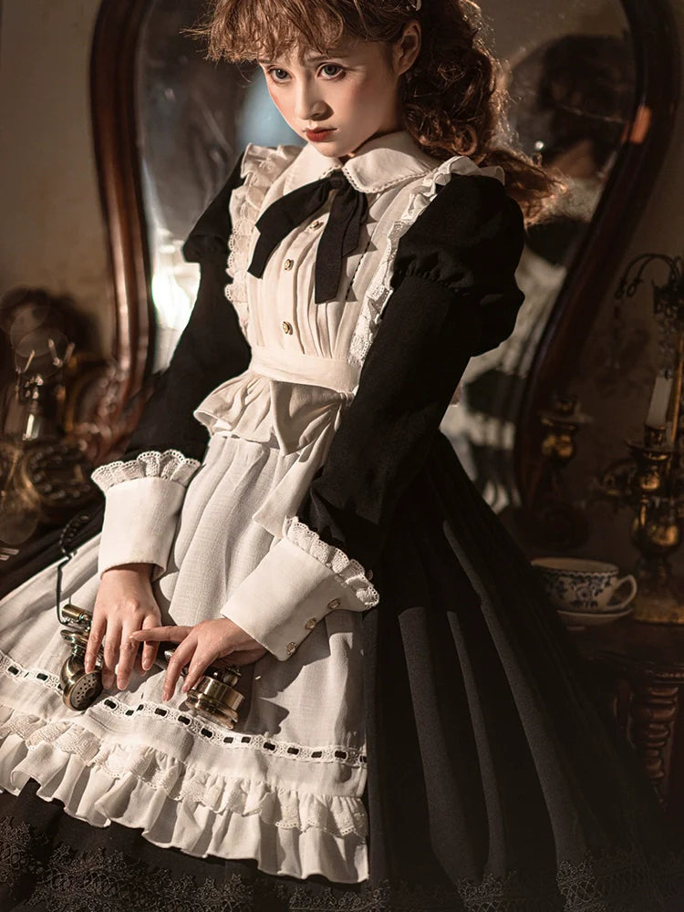 Halloween Gothic Lolita OP Maid Lolita Dress Elegant Lolita OP - image 4
