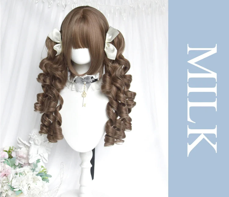 Doll-Like Lolita Wig with Detachable Curly Ponytails - image 6