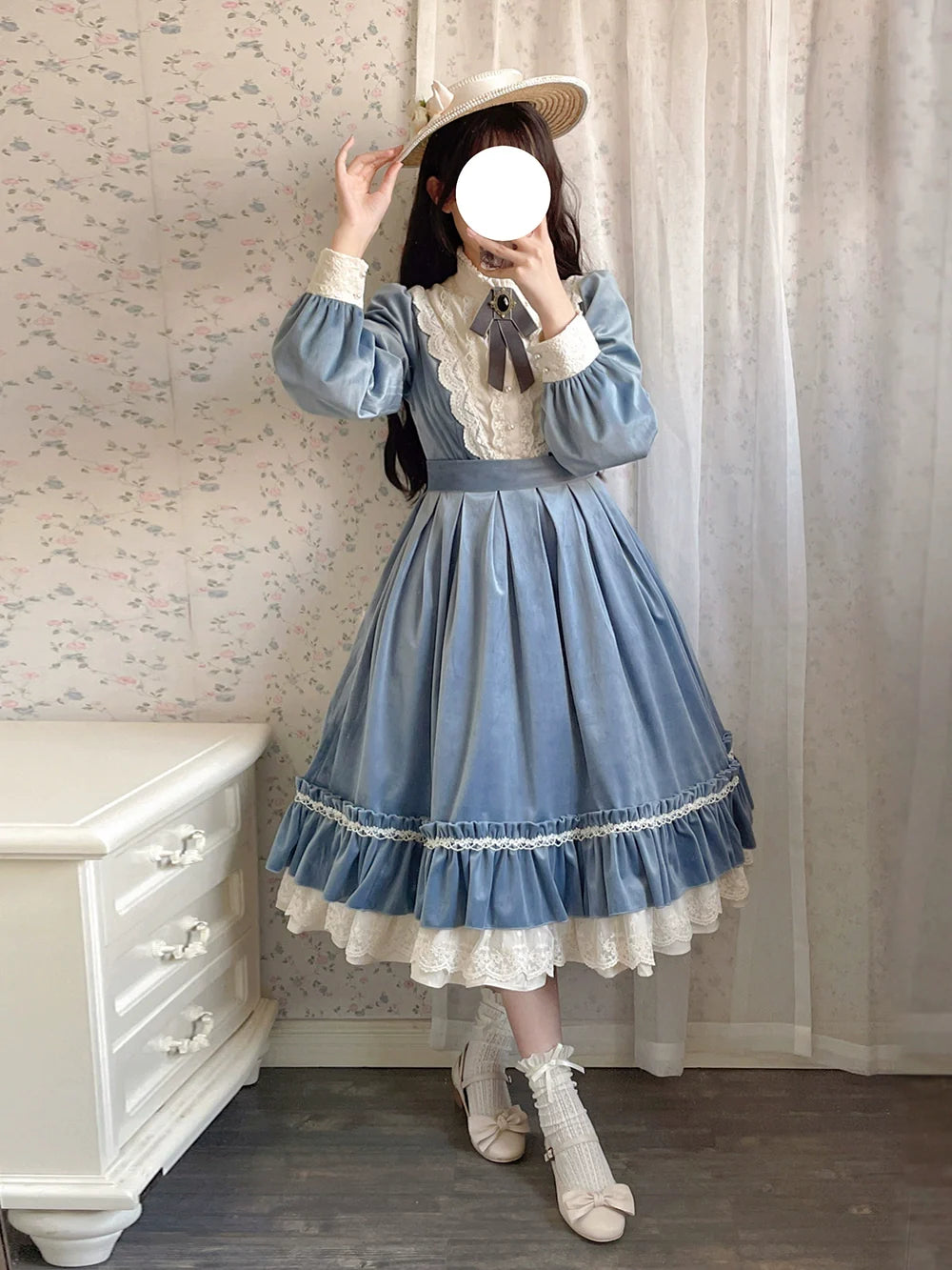 Vintage Elegant Velvet OP Dress - image 17