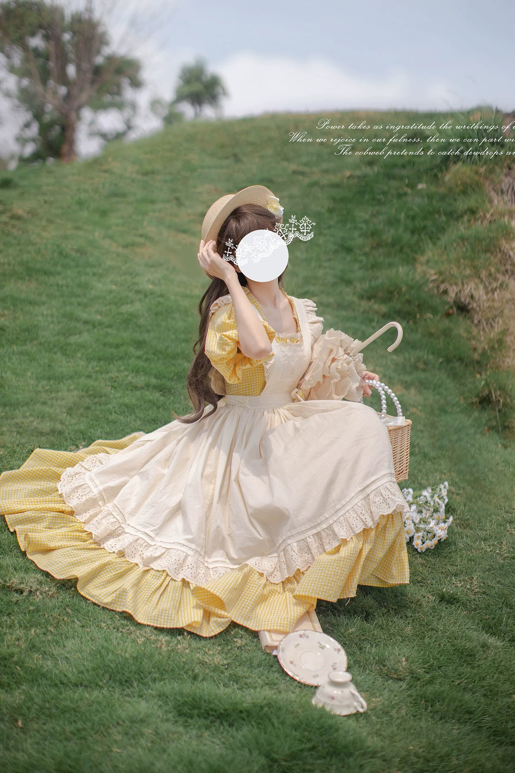 Belle - Yellow Lolita OP Dress Set with Apron - image 10