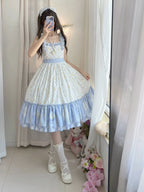 Patchwork Garden 2.0 - Classic Lolita Floral Print JSK Dress, Side Pockets - image 15