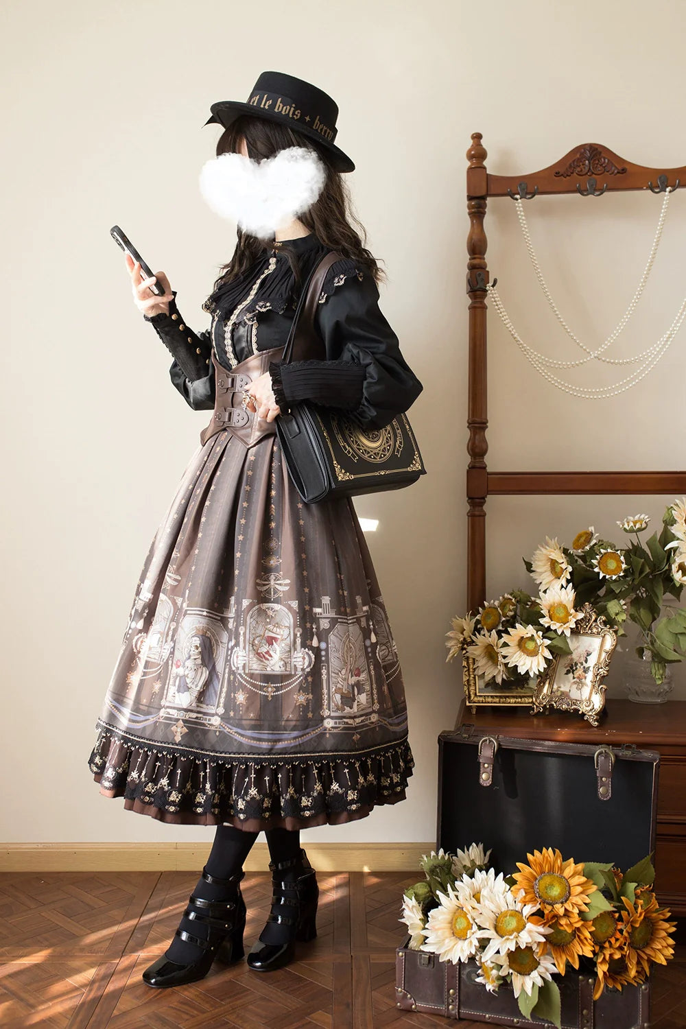 Demon Hunting Notes - Fishbone Gothic Lolita Skirt - image 20