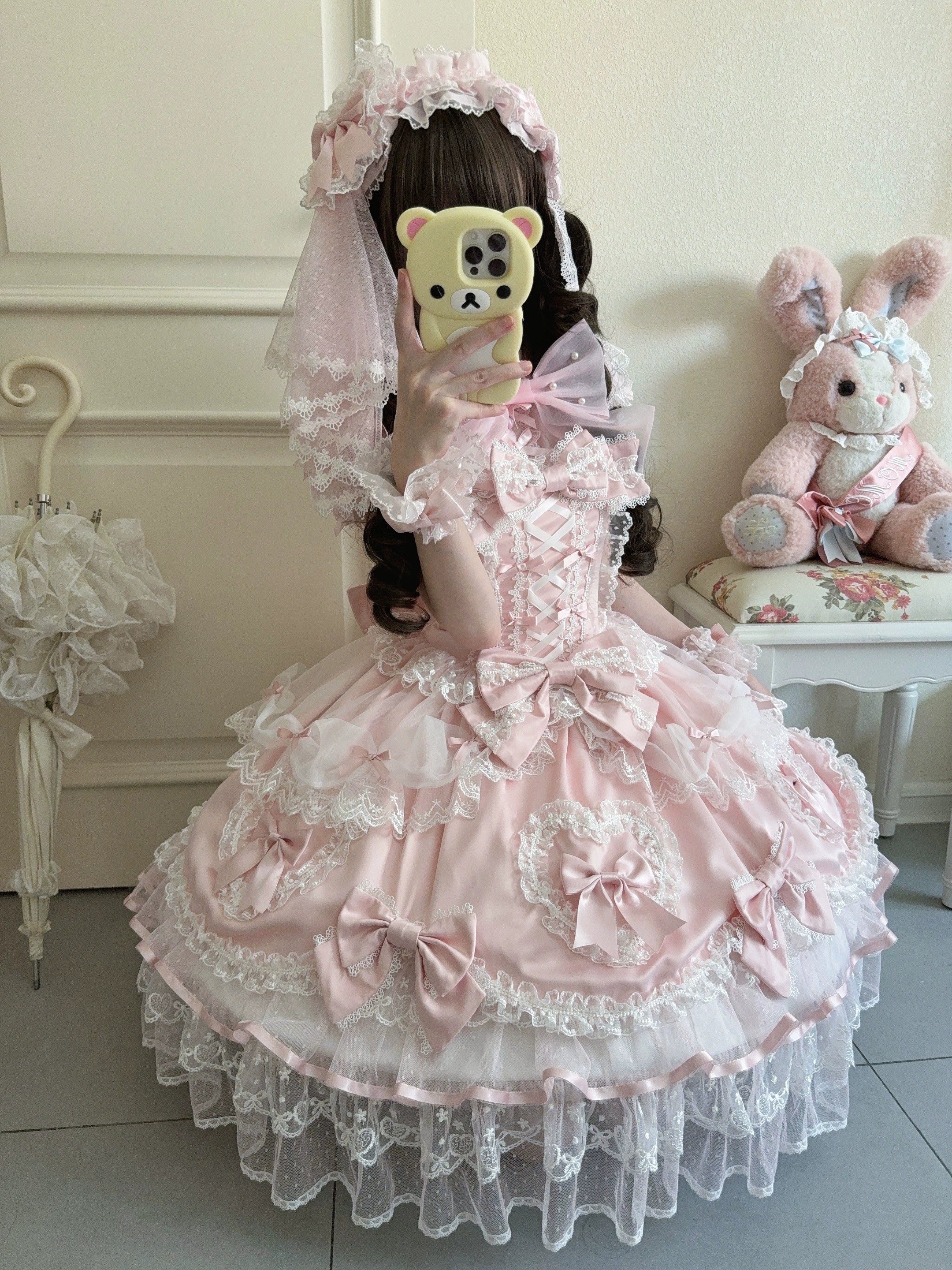 Velvet Sweetheart - Doll-like Sweet Lolita Jumper Dress, Bow Accents - image 18
