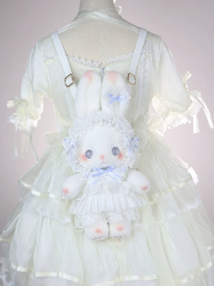 Posable Plush Bunny Lolita Bag with Detachable Pearl Chains - image 2