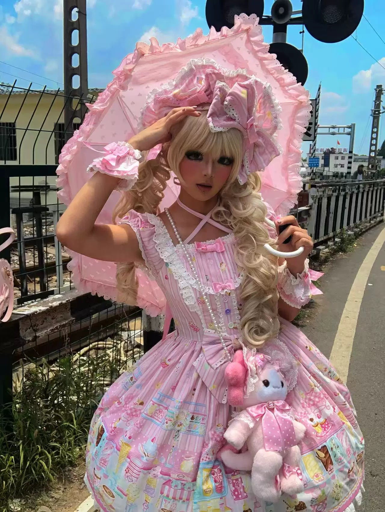 Summer Ice Cream Tale - Old School Lolita Ice Cream Printed OP & JSK Dress - image 9
