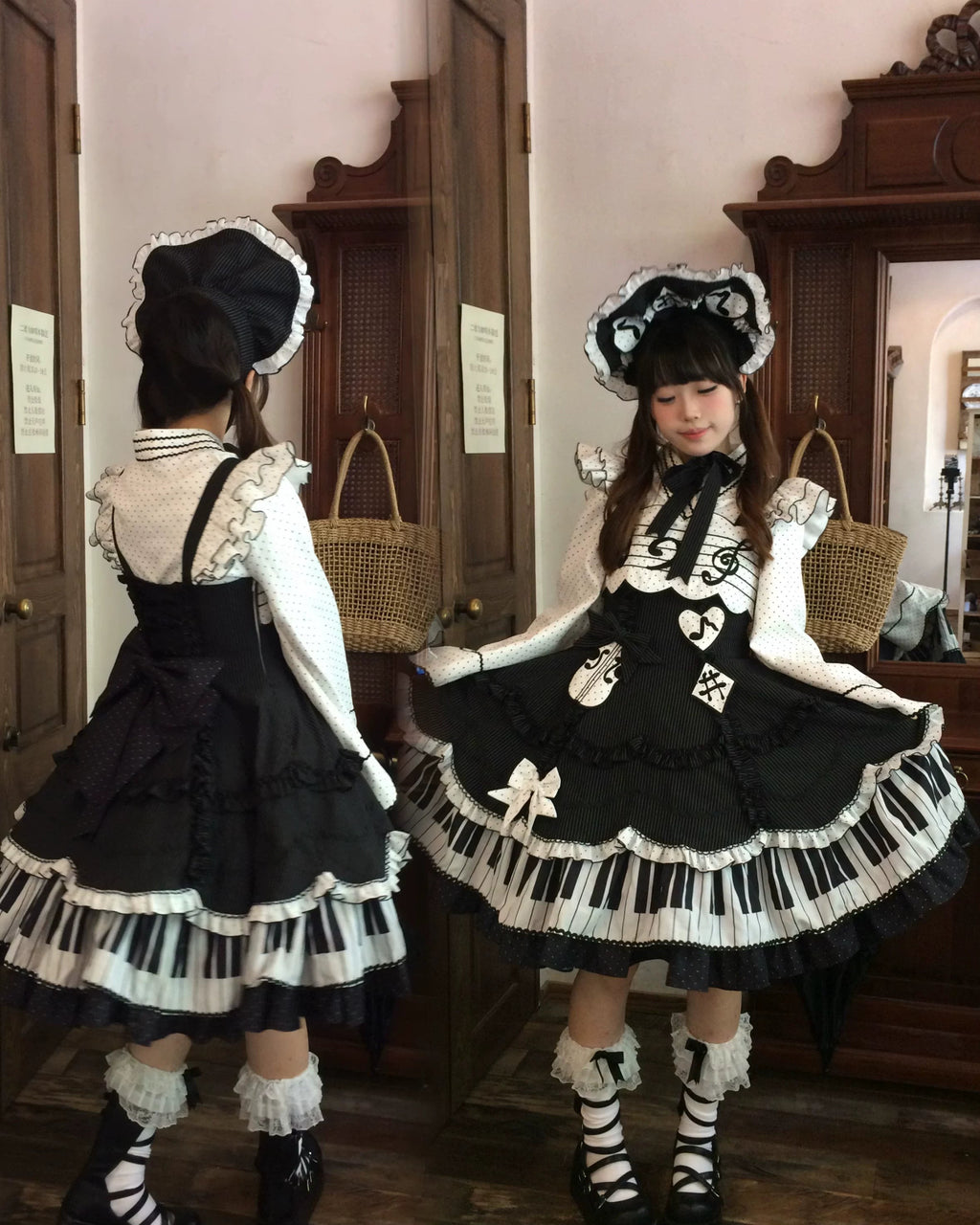 Rhythm Note Old School Lolita Piano-Key JSK and Accessories - image 17