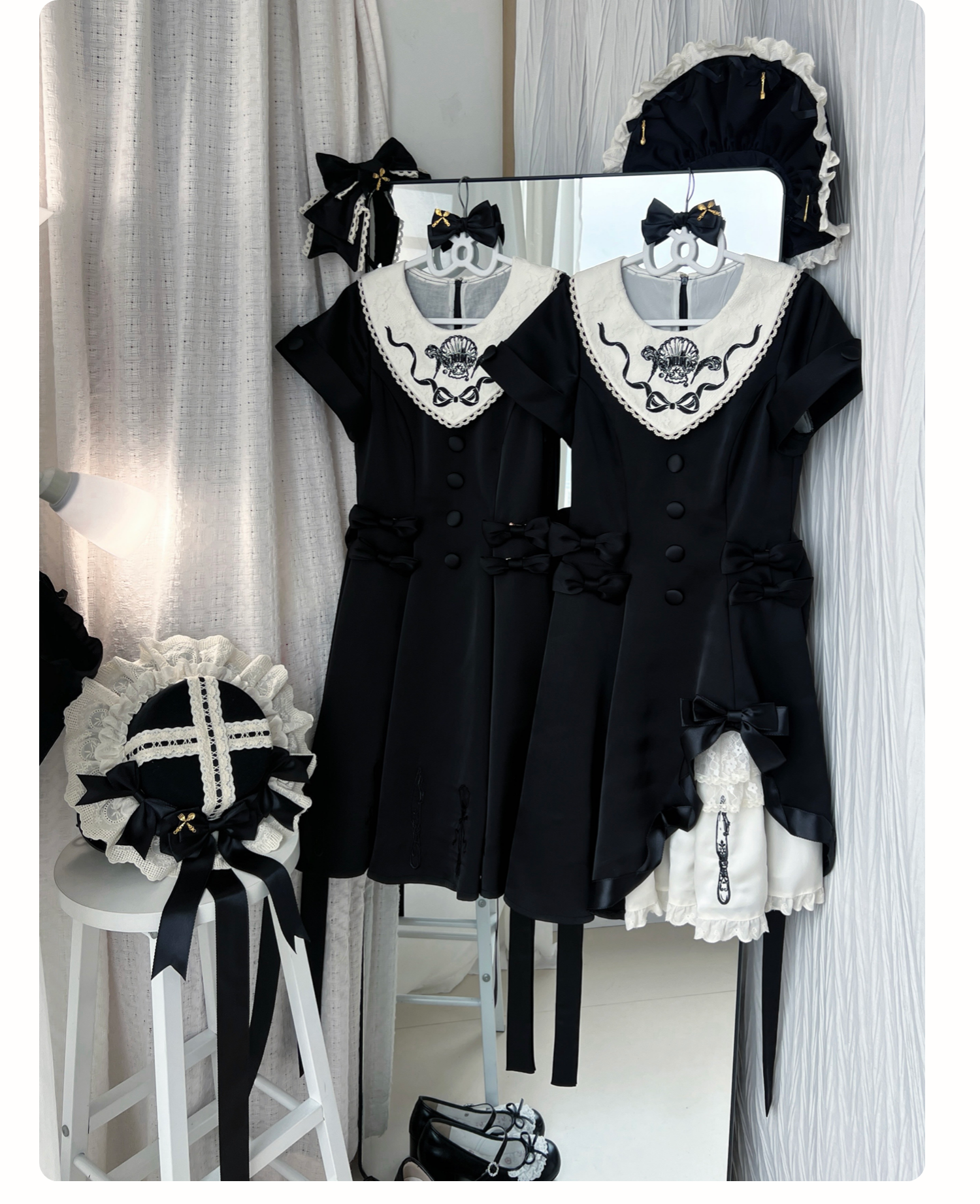 Silent Dinner - Gothic Cutlery Embroidery Lolita OP - image 5