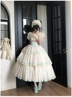 Sea Salt Soda - Classic Lolita Adjustable Corset JSK Dress, Tiered Tulle Hem - image 23