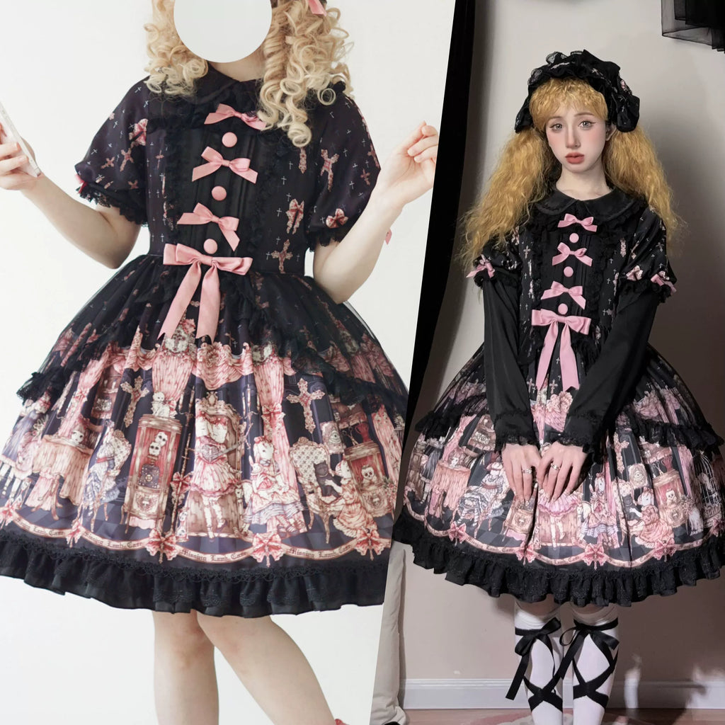 Missing Lamb Case - Gothic Lolita Dress Set with Sheep Prints - image 44