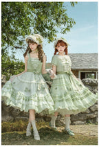Green Grape - Embroidered Country Lolita OP Dress, Tiered JSK and Accessories - image 1