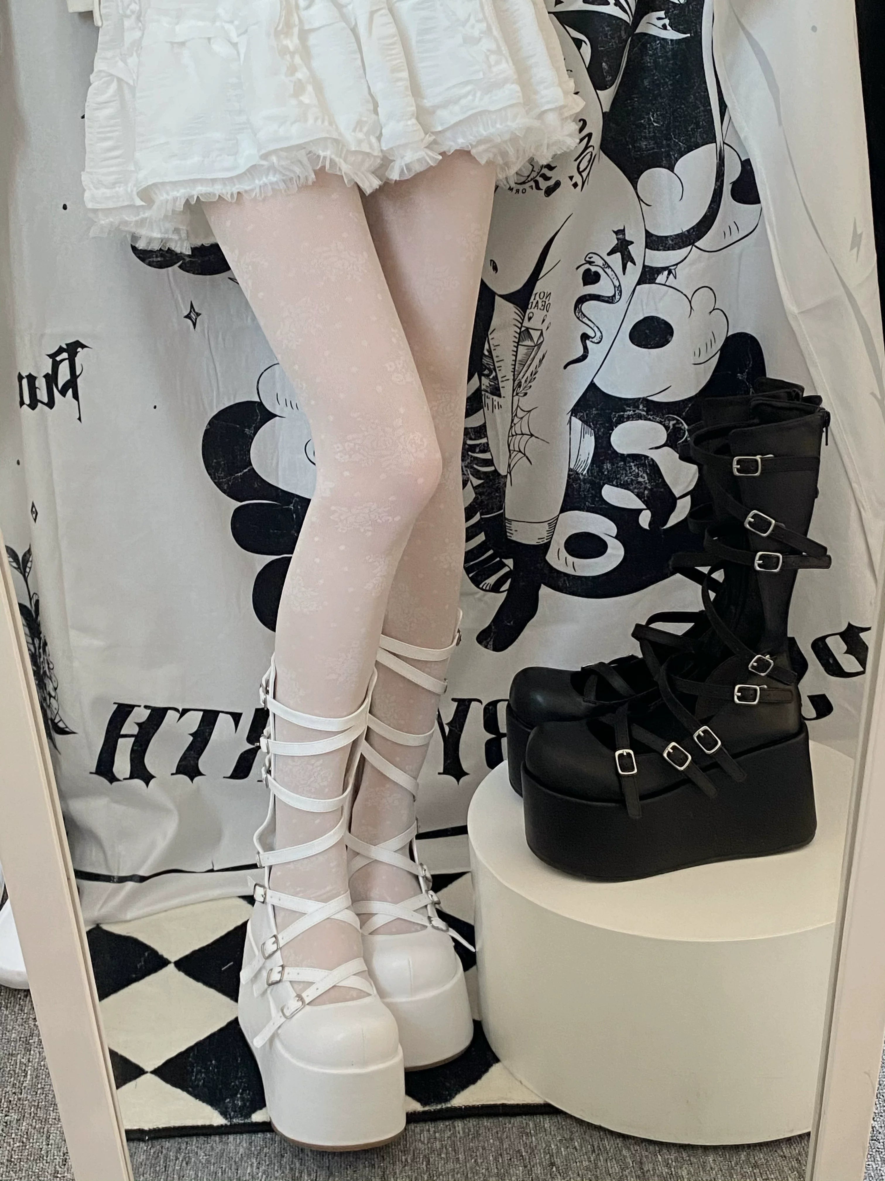 Gothic Doll - Gothic Lolita Platform Shoes, Adjustable Shoe Straps - image 1