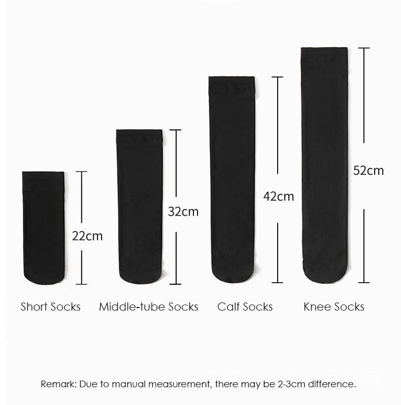 Velvet Solid Color Lolita Calf Socks - image 3
