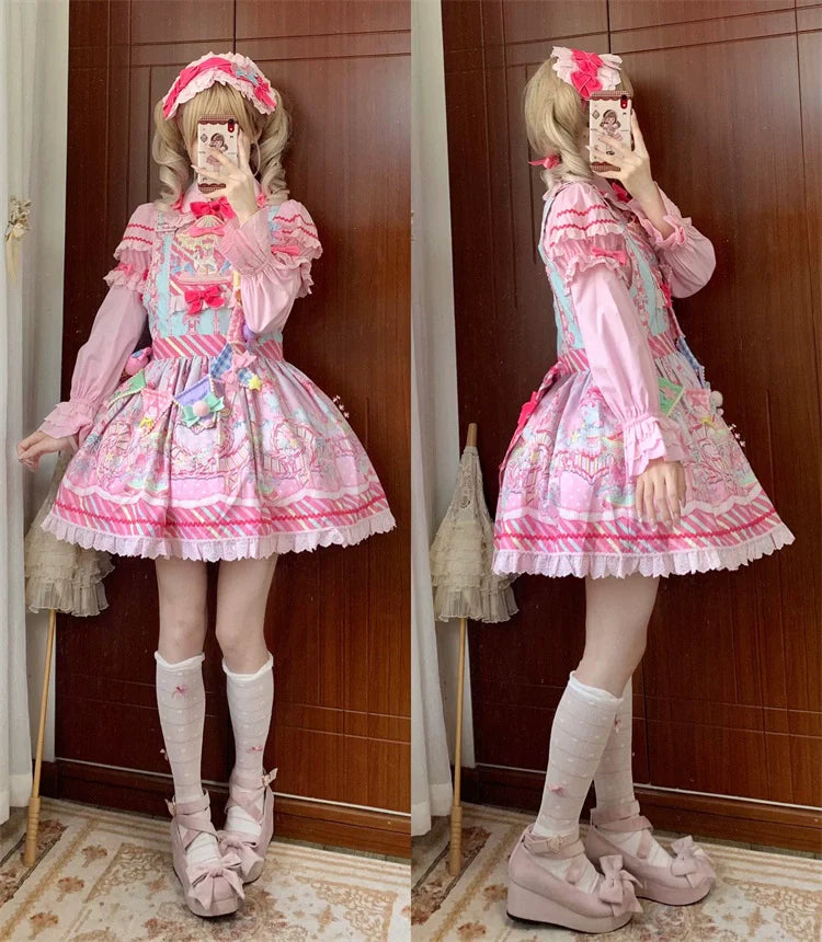 Candy Park Sweet Lolita Print Jumper Dress and Accessories - image 14