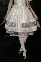 Ghost Orchid - Gothic Lolita OP Dress, Embroidered Cross - image 31