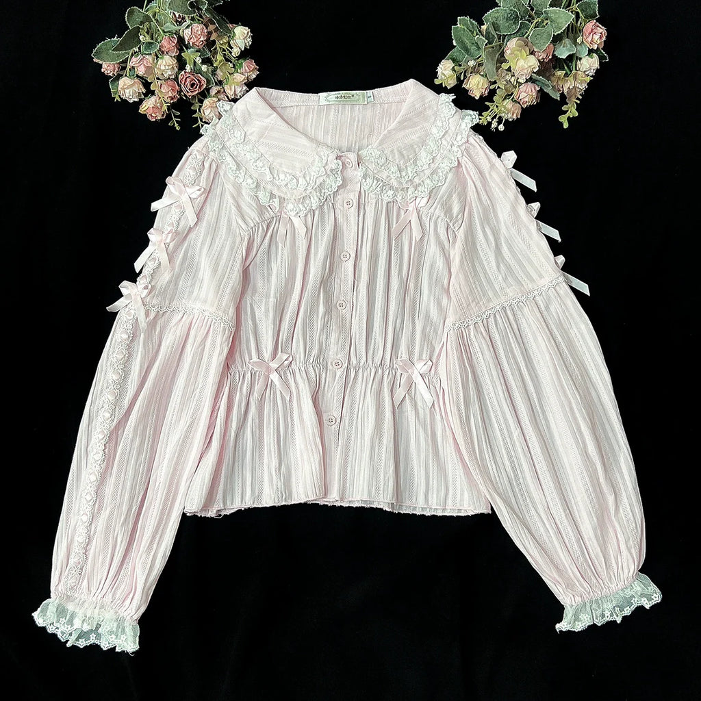 Sweet Lolita Doll Collar High-Waisted Blouse - image 41