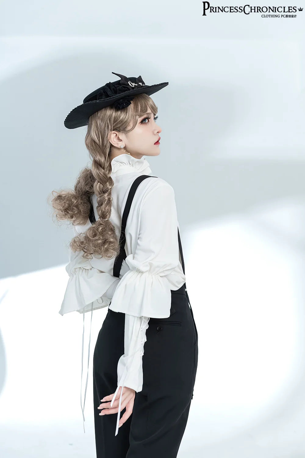 Xuan Yin - Vintage Ouji Lolita White Shirt & Black Pants - image 6