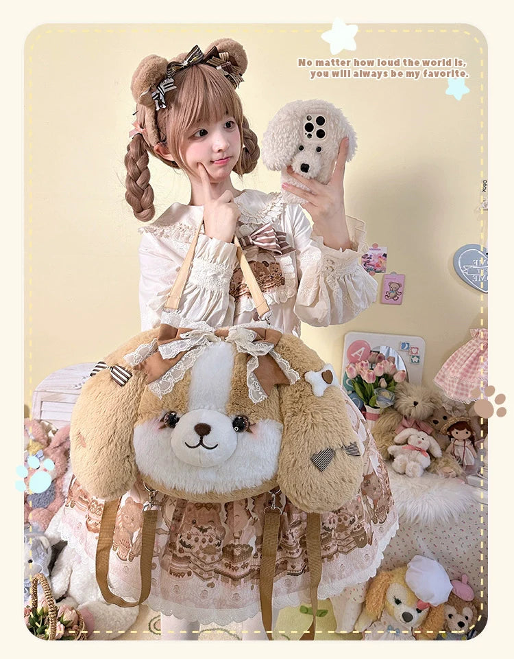 Pakcoco - Kawaii Lolita Bag, Plush Backpack - image 9
