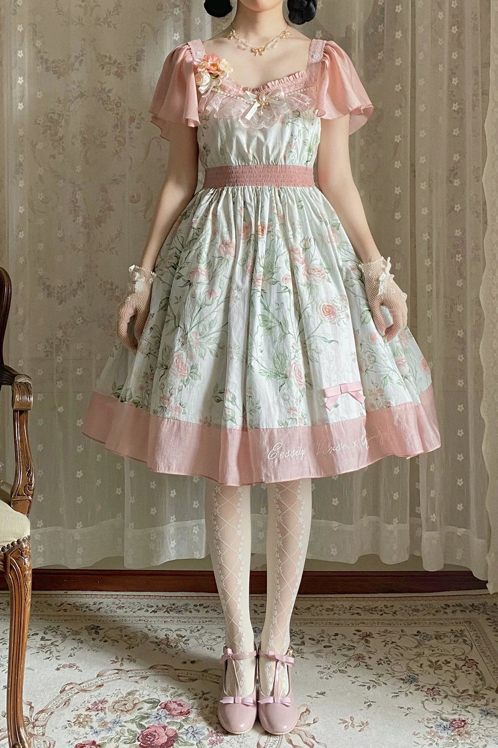 The Rose Dowry - Daily Cotton Lolita OP Dress V-neck Dress - image 13