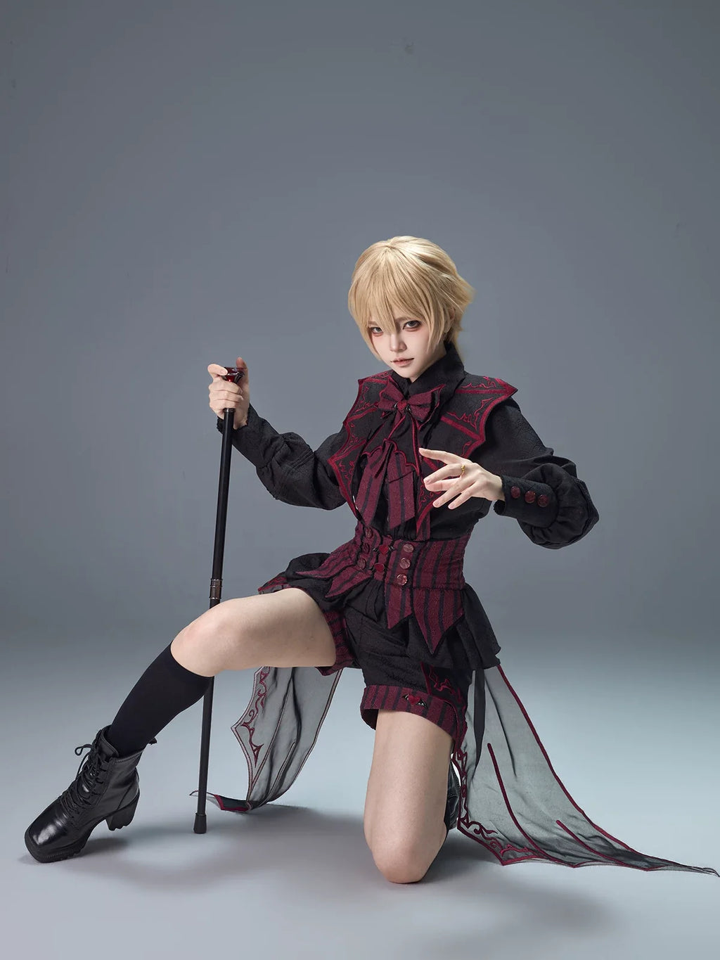 Devils Convention Gothic Ouji Blouse and Suspender Shorts Set - image 12