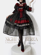 Night of Berea Gothic Lolita OP Dress in Black and Red - image 10