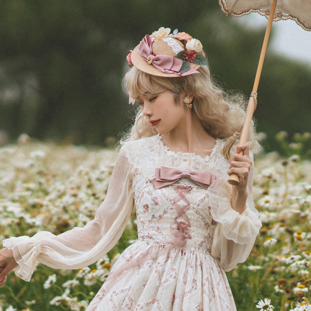 Woody Rose - Elegant Floral Lolita JSK Dress - image 3