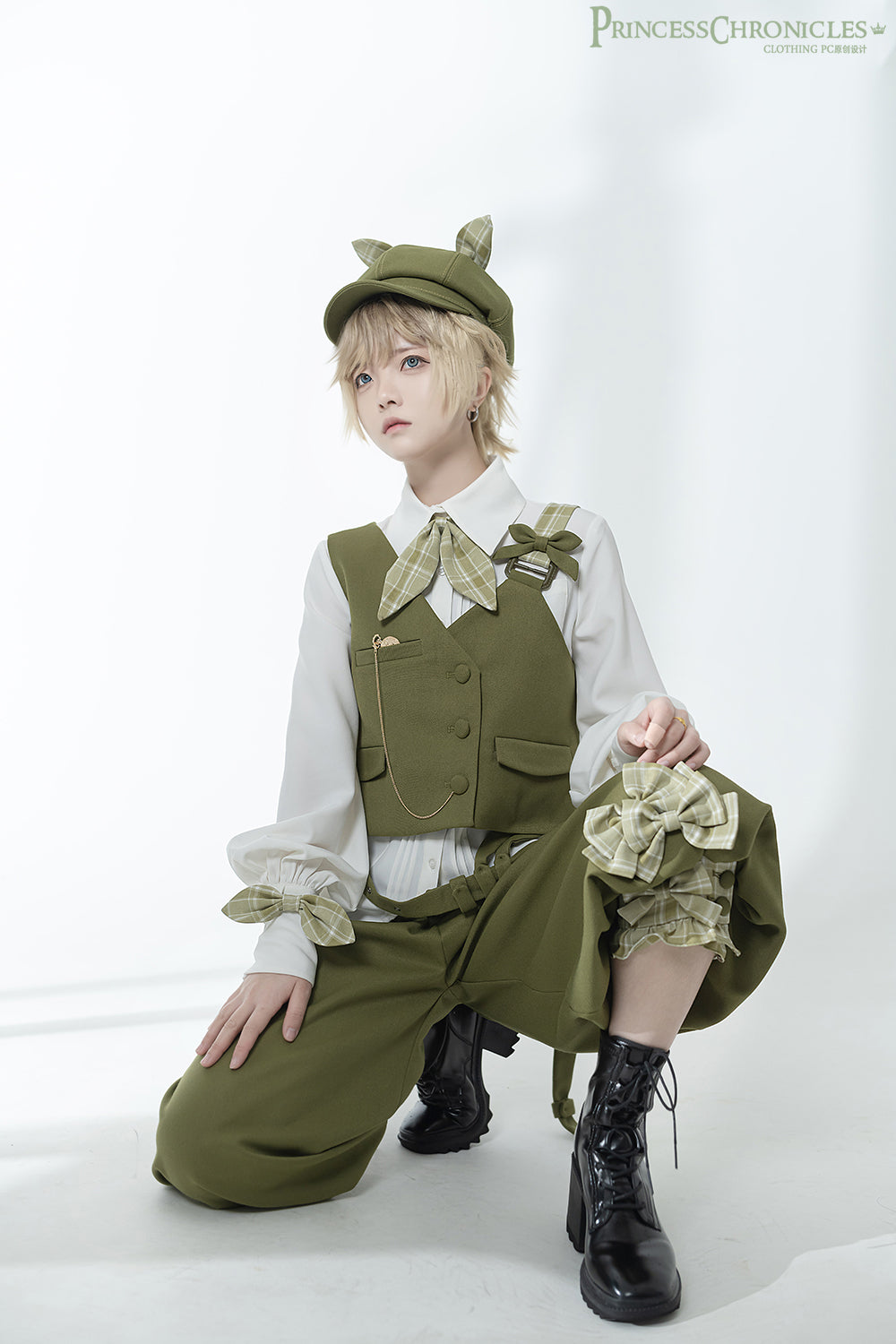 Secret Morning Paper - Ouji Lolita Shirt, Matcha Green Capri Pants Collection - image 12