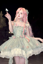 Floral Magician - Sweet Lolita Dress Floral Print Short Length JSK - image 5